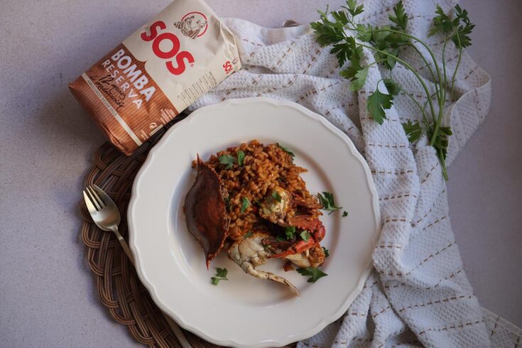 arroz con cangrejo azul