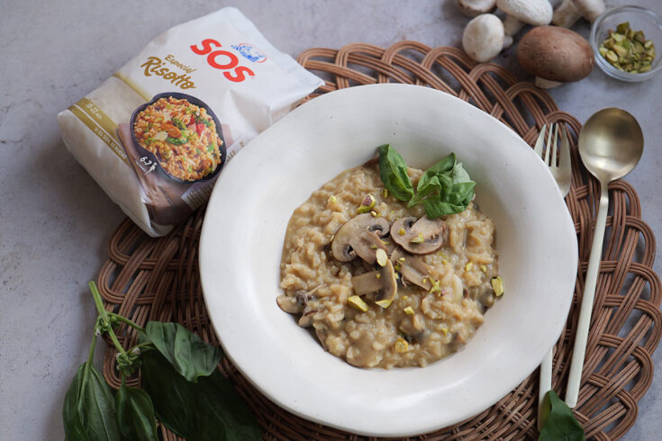 Risotto de champiñones cremoso
