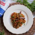 Arroz con secreto y alcachofas