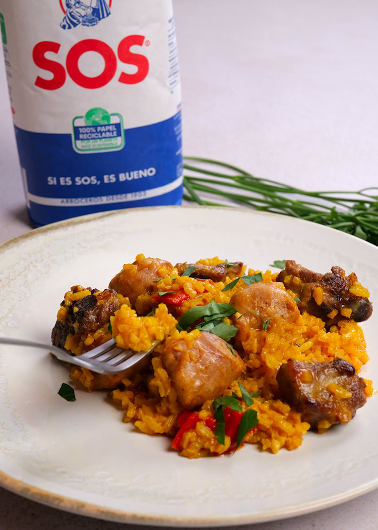 Presentación de arroz a la catalana