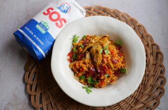 arroz con alcachofas congeladas