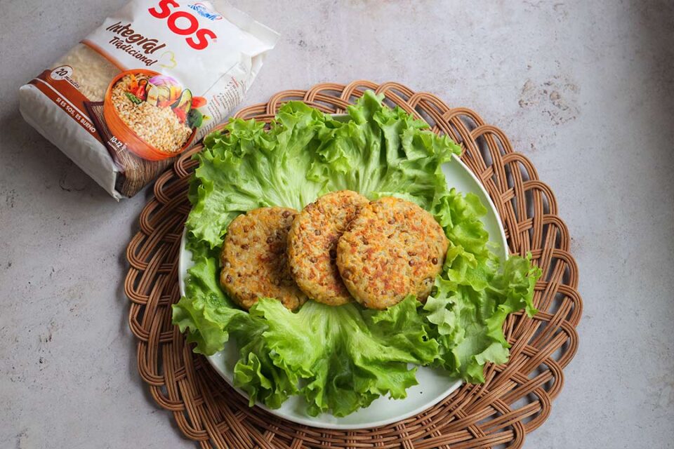 Hamburguesa de arroz deliciosa y ligera