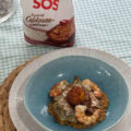 Arroz meloso con langostinos y alcachofas
