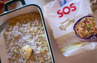arroz con galeras y alcachofas