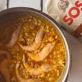 Arroz con sepia y langostinos