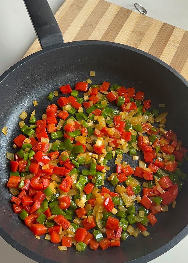 Sofrito de arroz integral con verduras