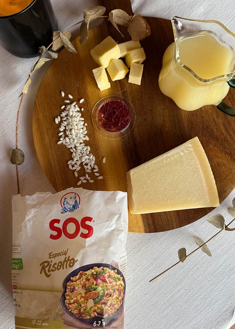 Ingredientes de arroz a la milanesa