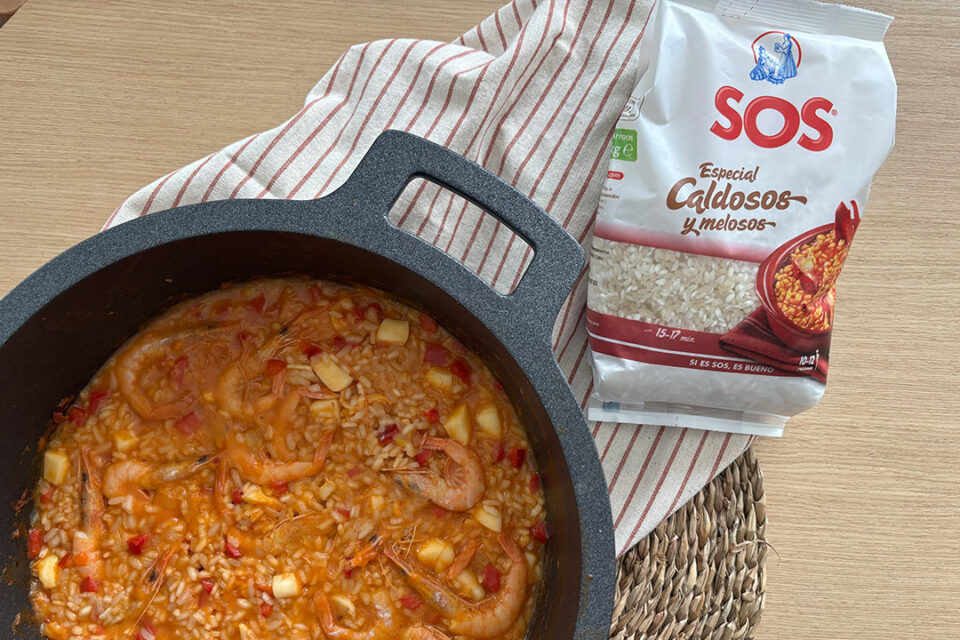 Arroz con gambas y sepia