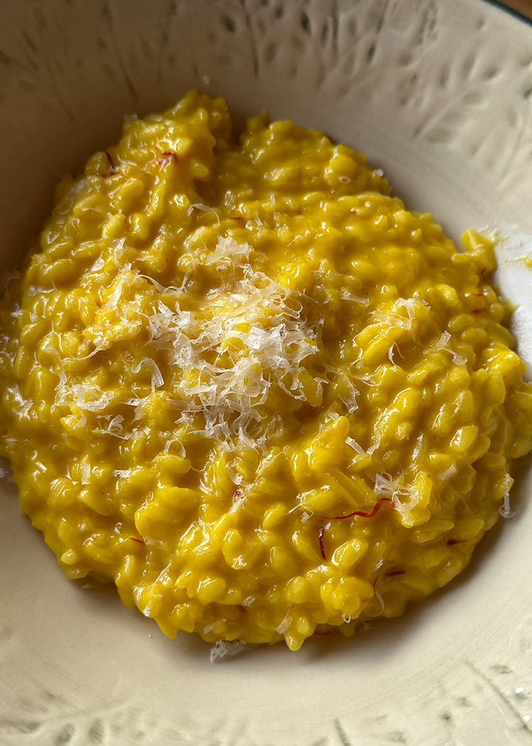 Presentación de arroz a la milanesa