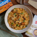 risotto con mejillones en escabeche