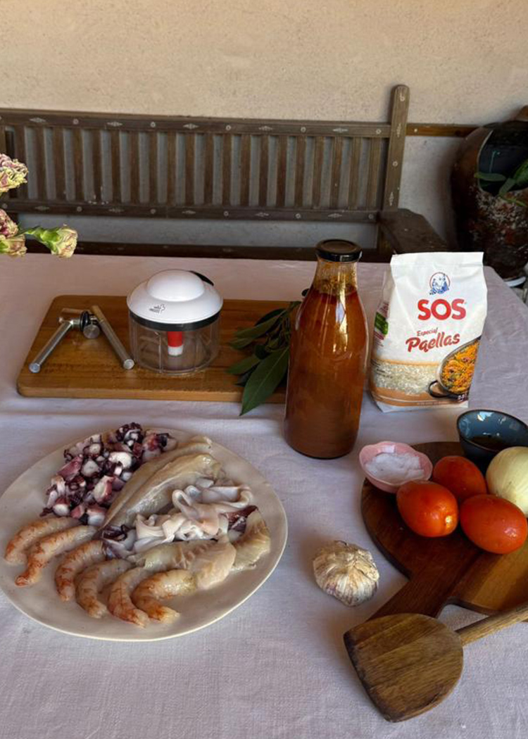 ingredientes para paella marinera