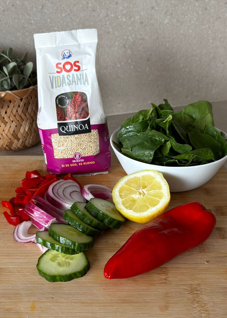 ingredientes para tabulé de quinoa