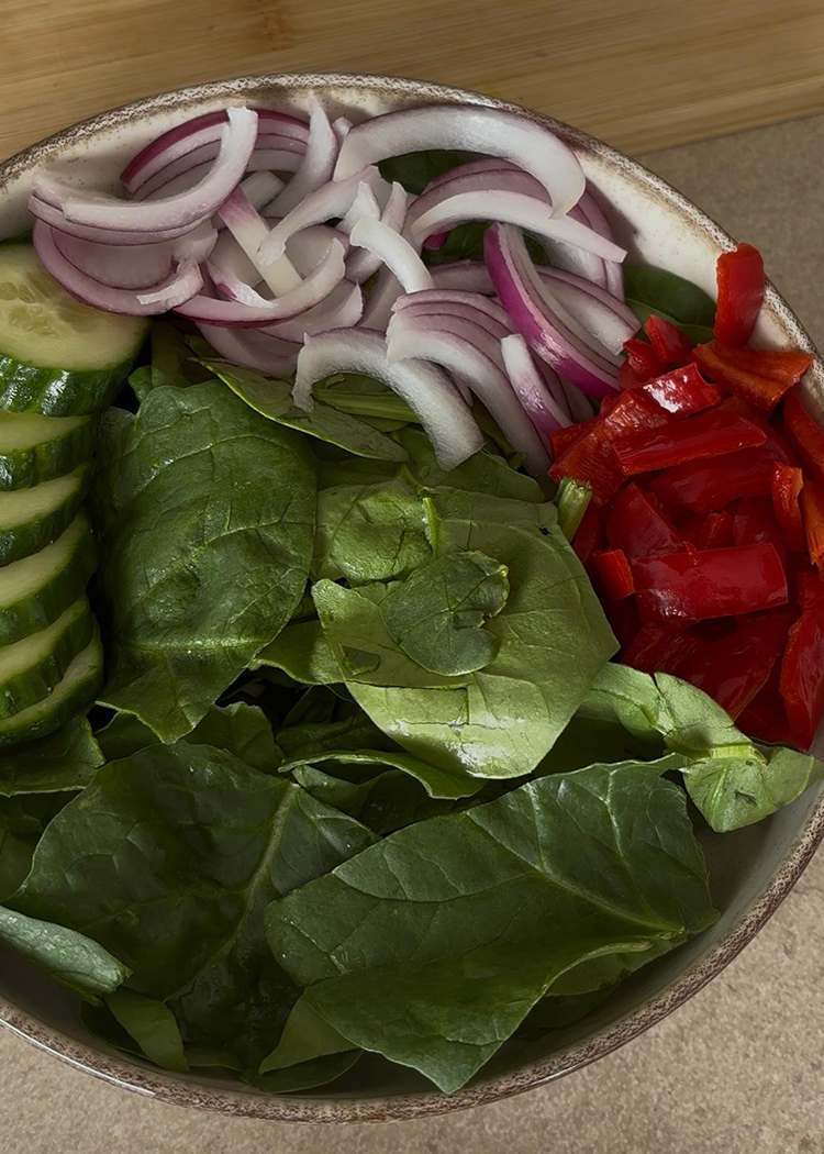 verduras para tabulé de quinoa