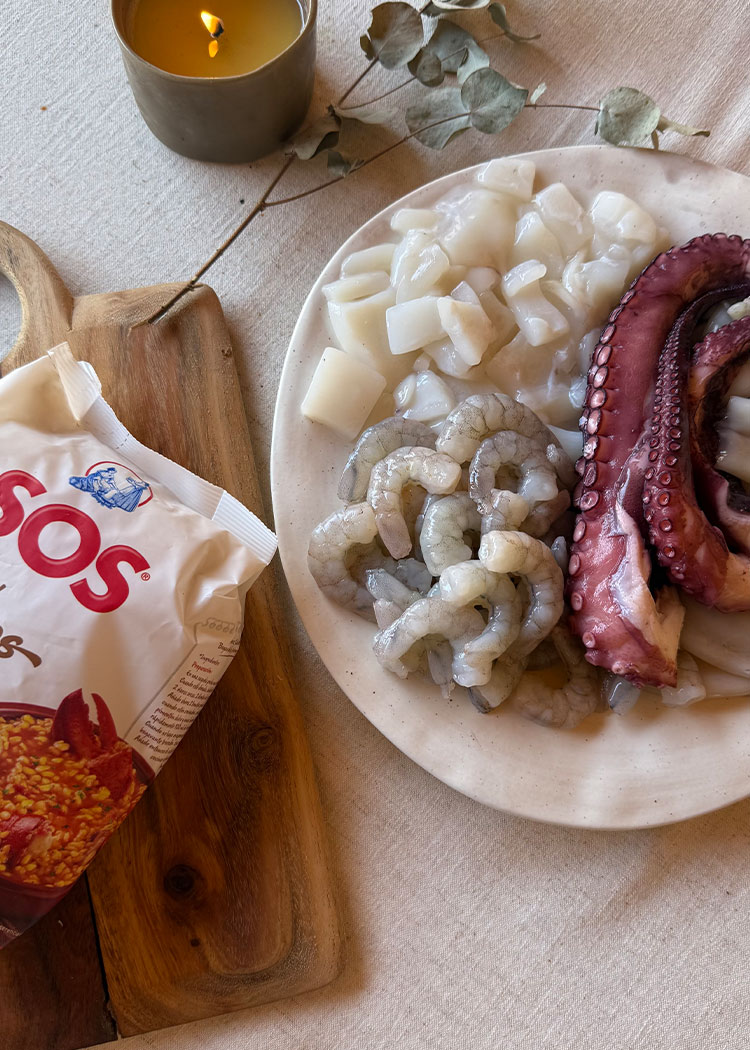 Ingrdientes para arroz caldoso