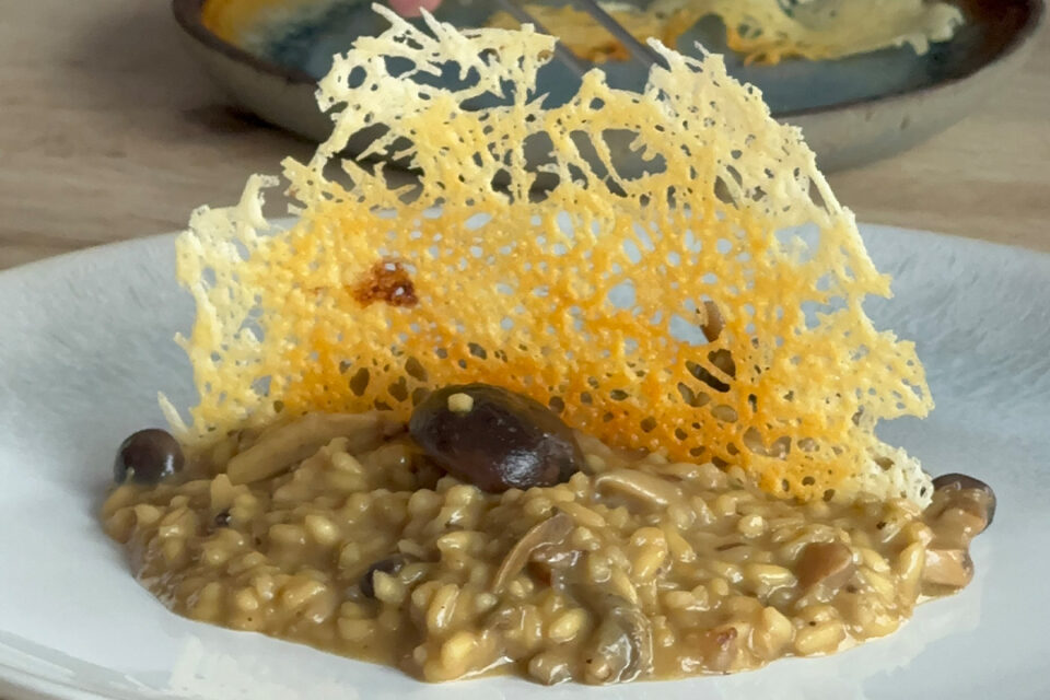 Risotto de hongos y parmesano cremoso