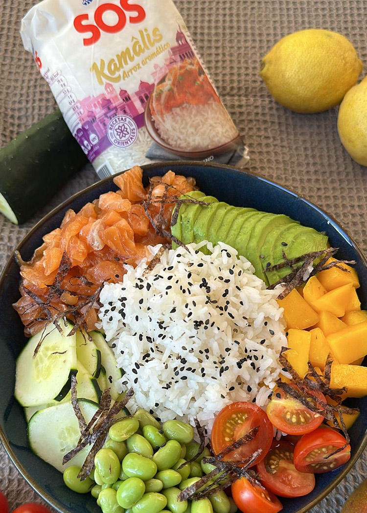 presentación para poke hawaiano