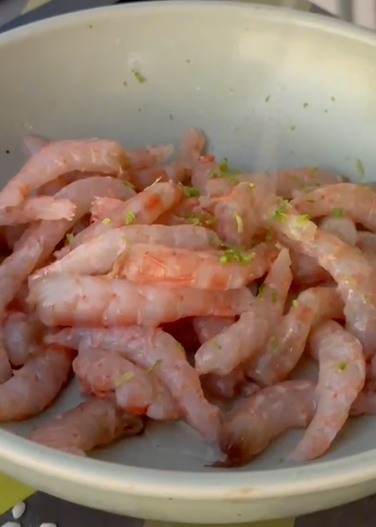 gambas para arroz marinero
