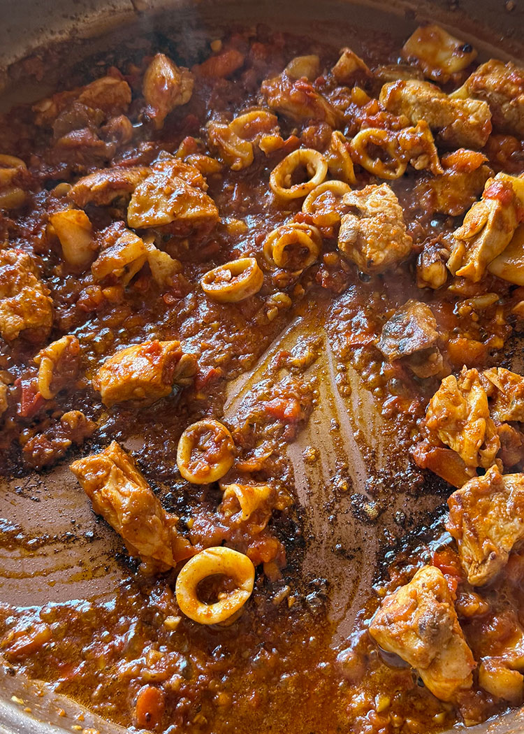 sofrito para arroz mar y montaña