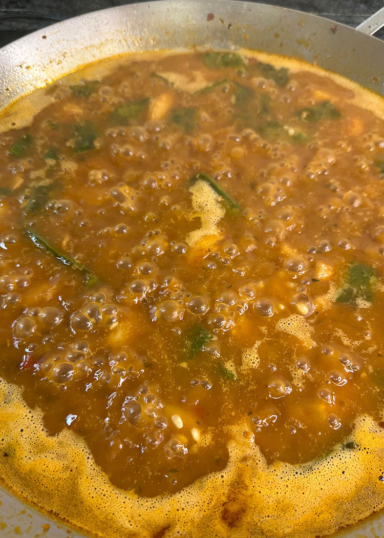 cocción de arroz para paella ciega 