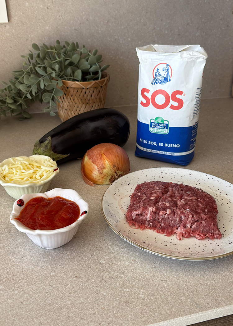 ingredientes para berenjenas rellenas con arroz 