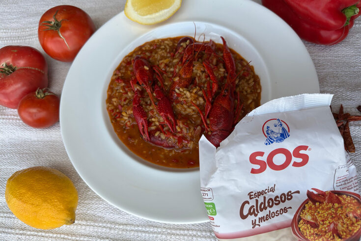 Arroz meloso con cangrejos de río