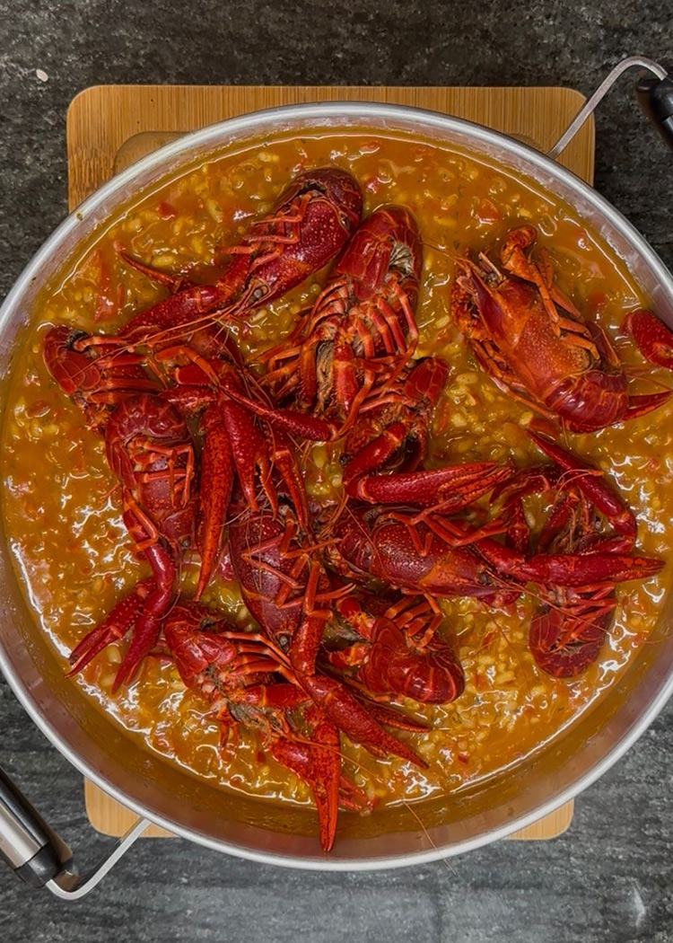 cangrejos para arroz meloso de cangrejo de río