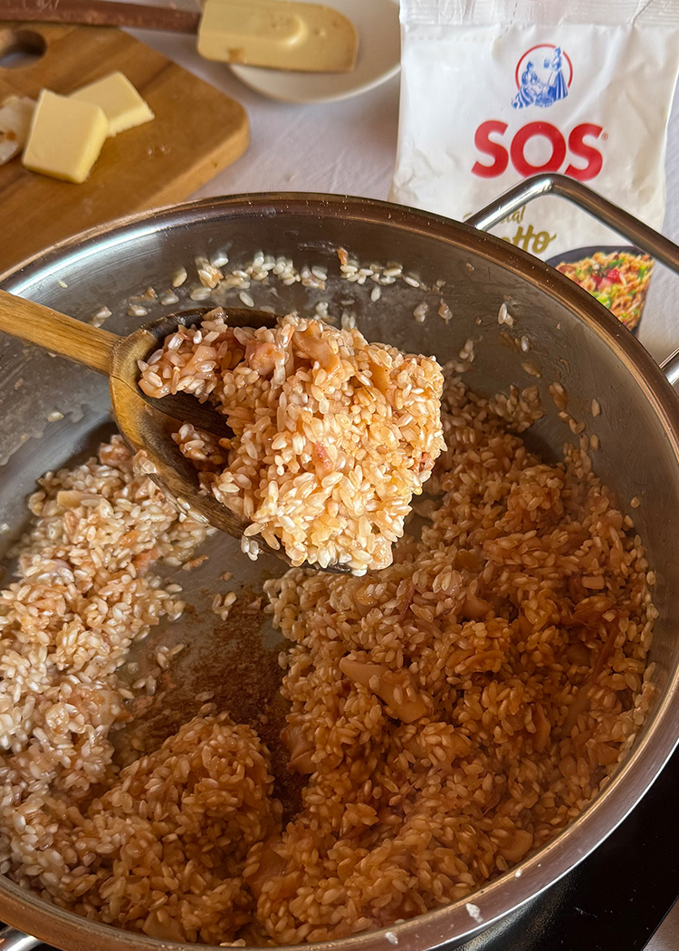 arroz para risotto de gambas y calamares