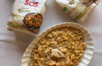 risotto de gambas y calamares