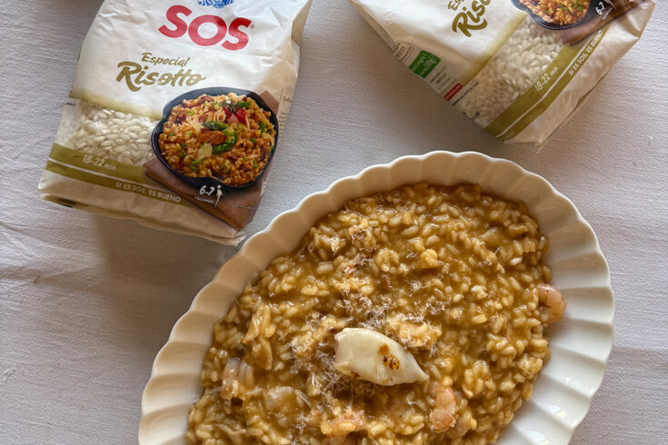 risotto de gambas y calamares