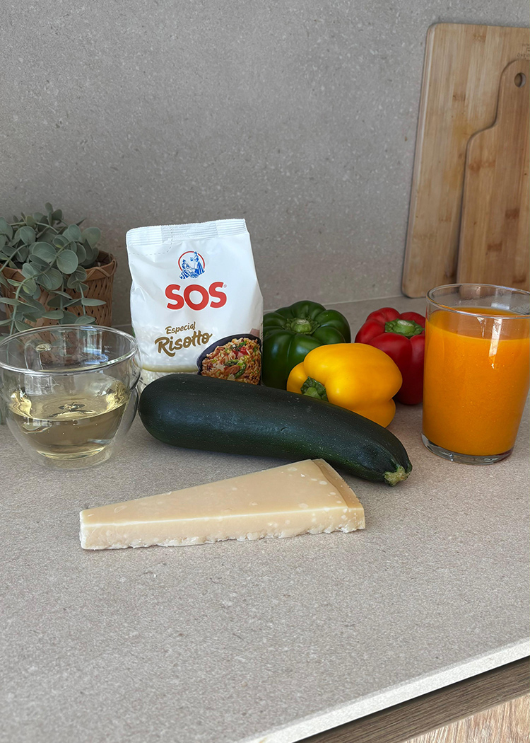 ingredientes para risotto de verdura