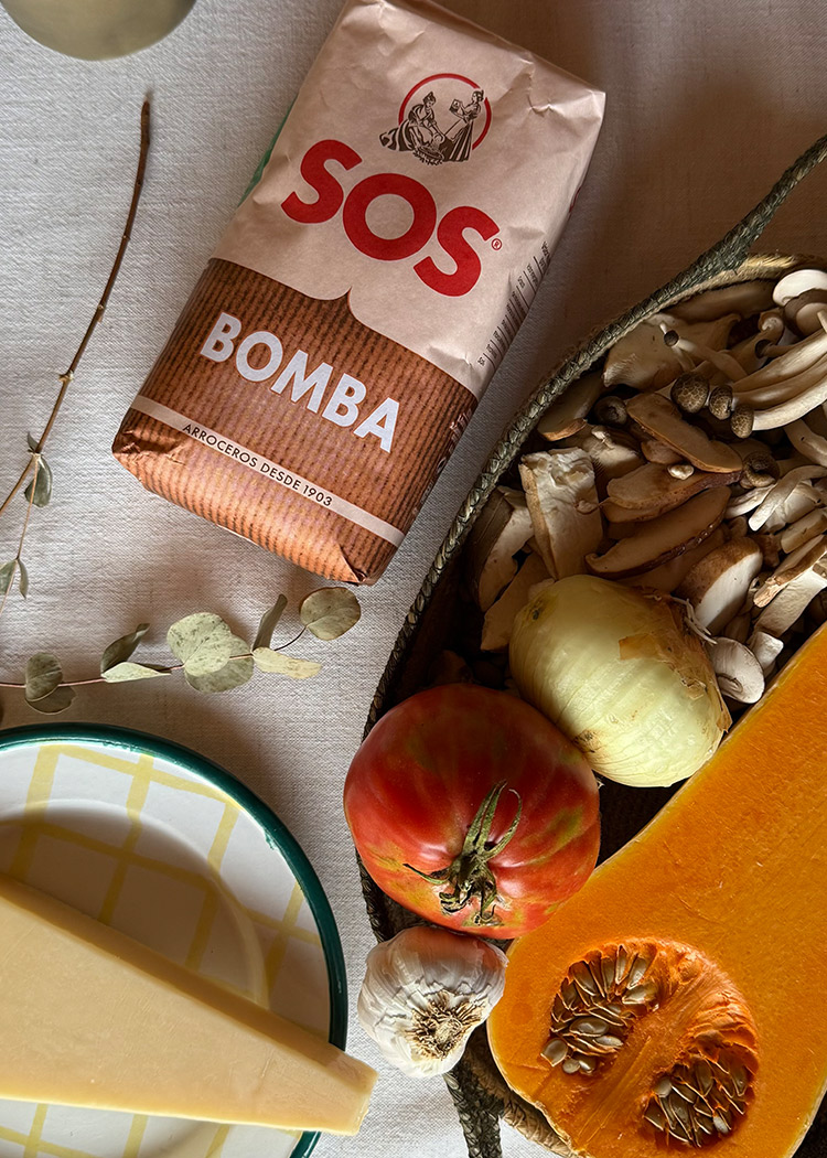 Ingredientes para arroz con calabaza