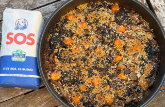 Arroz con butifarra y setas