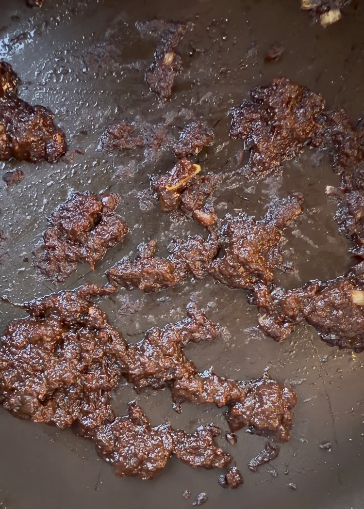 Sofrito para arroz con pulpo y gambones