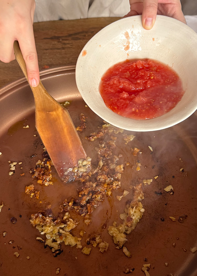 sofrito para fideuá de rape