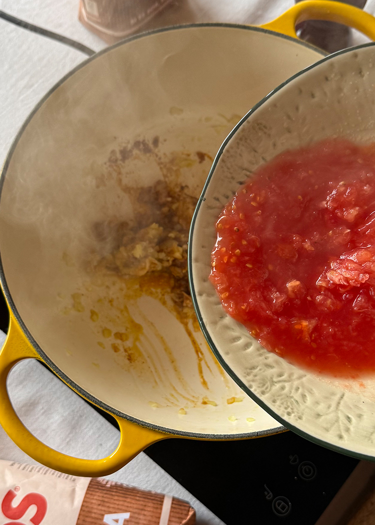 Sofrito para arroz con calabaza