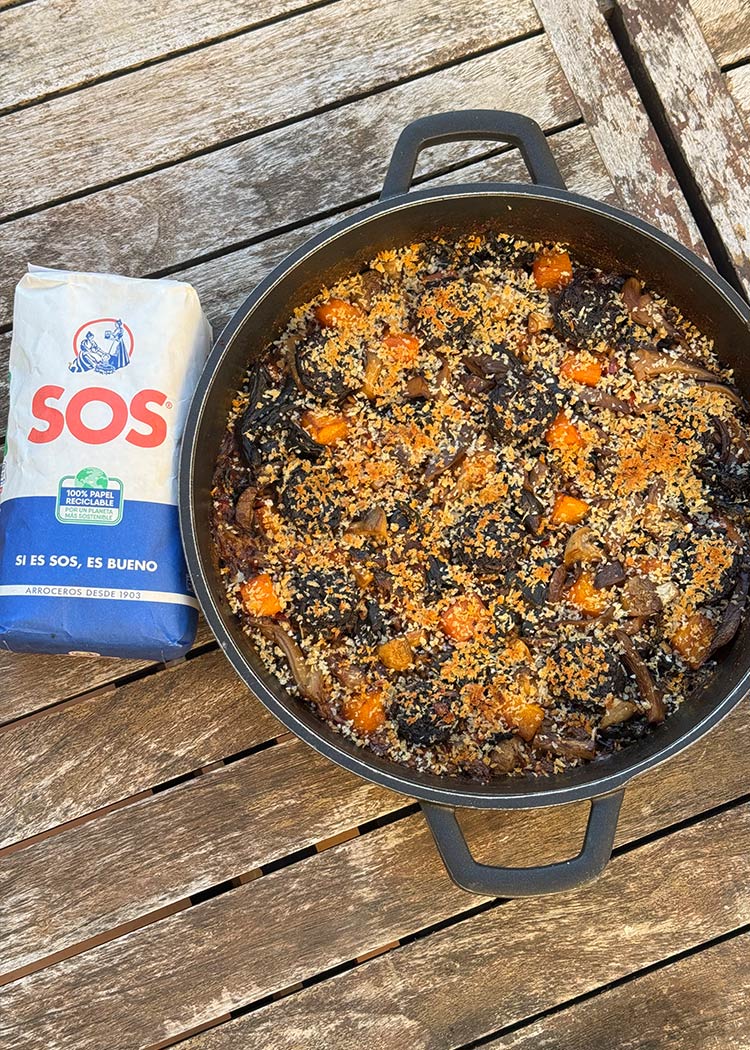 reposo para arroz con butifarra negra y setas