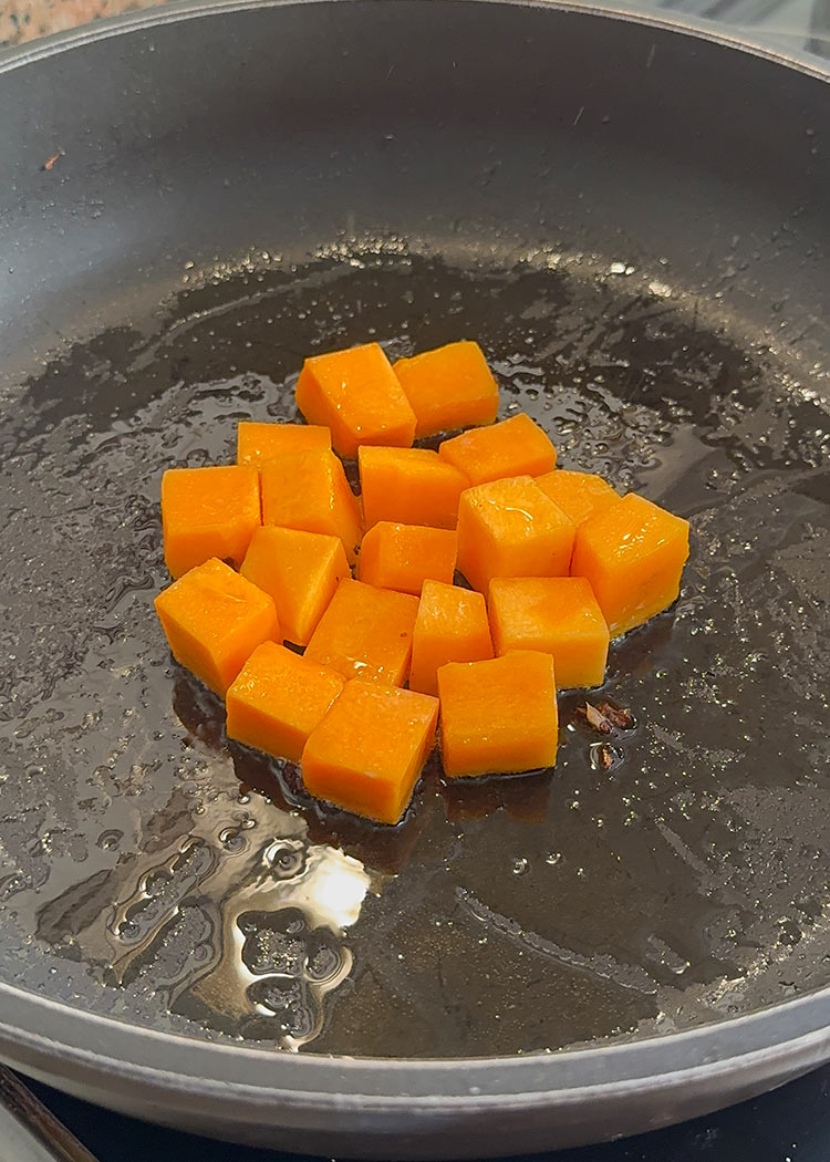 calabaza para arroz de butifarra negra y setas 