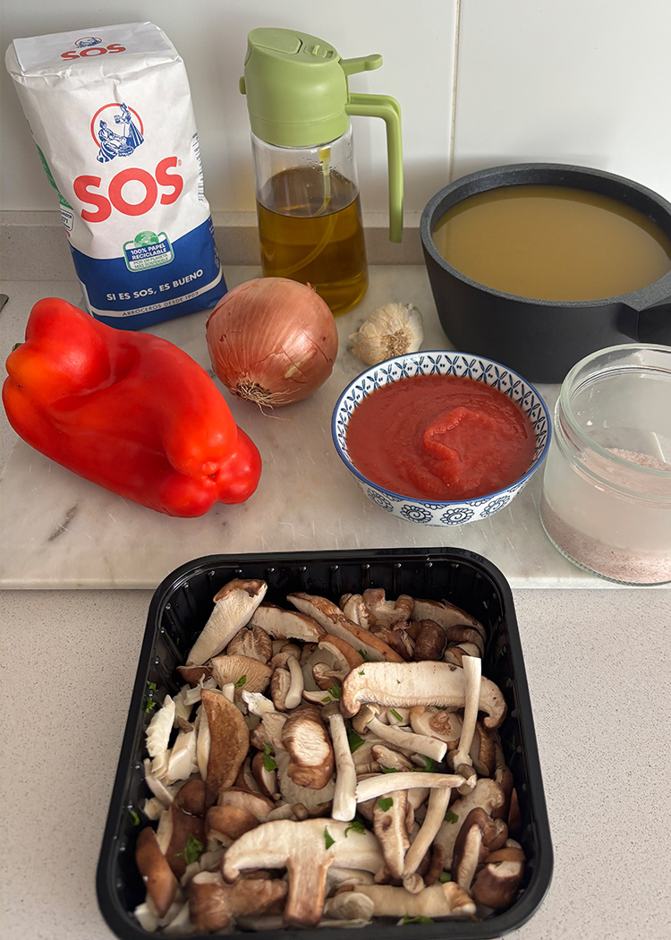 ingredientes para arroz con setas