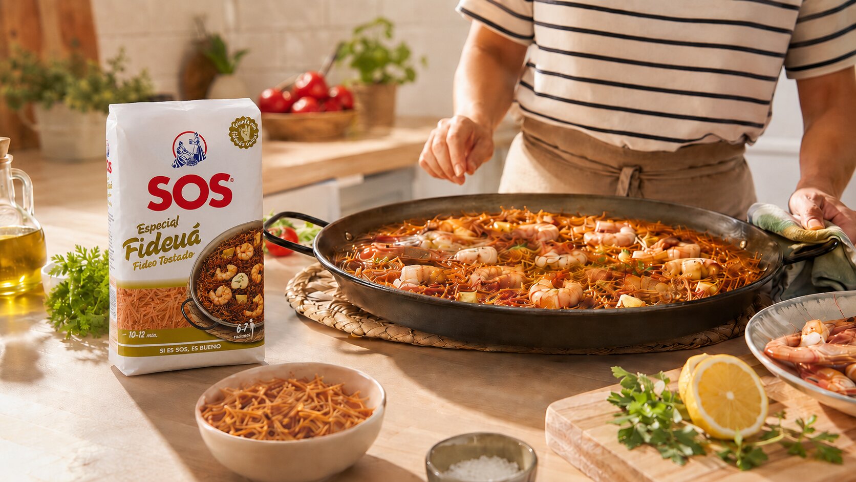 fideuá tostada facilidad